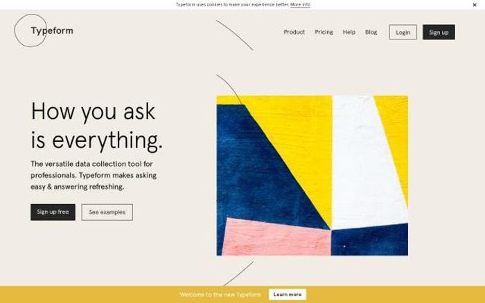 Typeform website preview