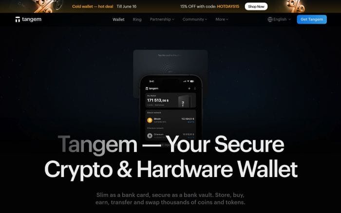 Tangem website preview