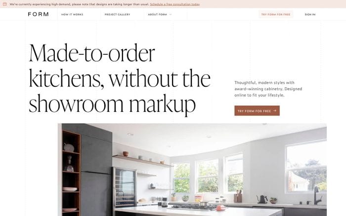 Form kitchens website preview