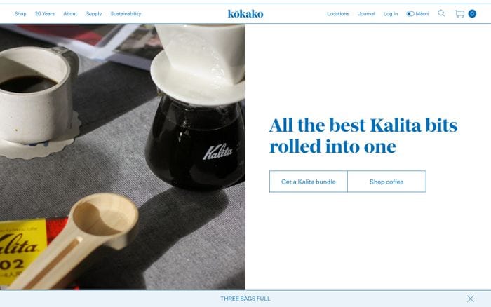 Kokako website preview