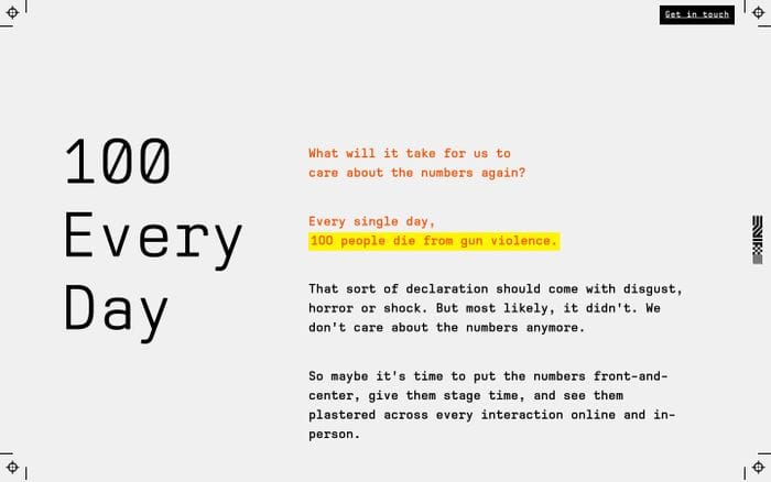 100 Every Day website preview
