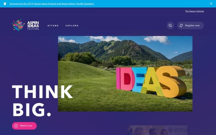 Aspen ideas festival website preview