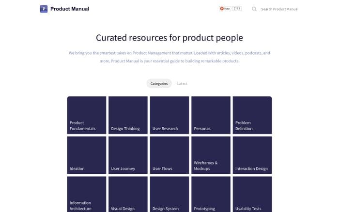 Product Manual website preview