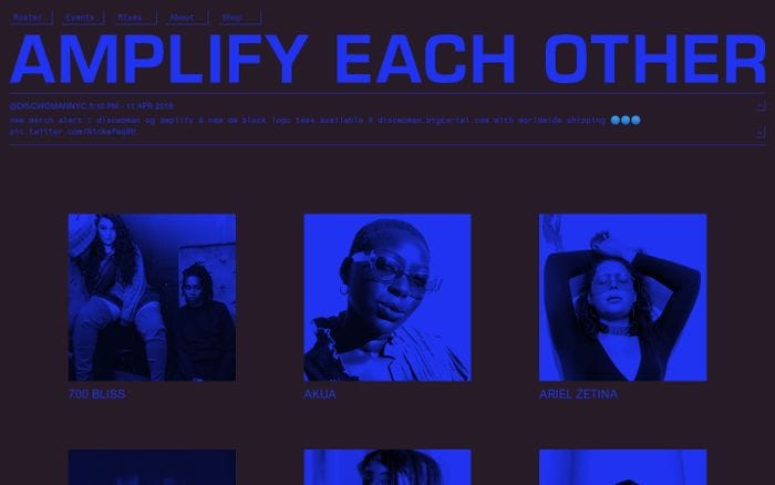 Discwoman website preview