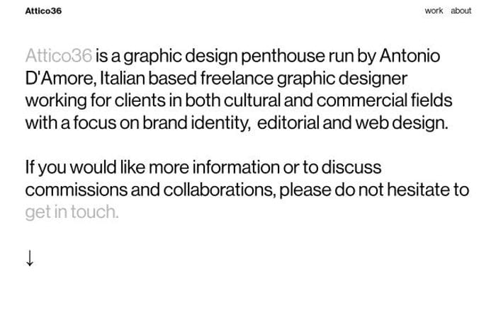 Attico36 website preview