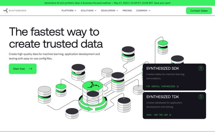 Synthesized website preview