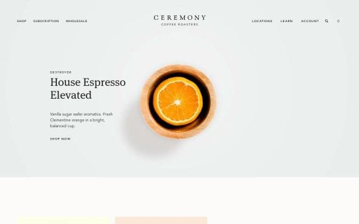 Ceremonycoffee website preview