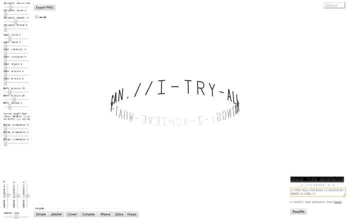 SPACE TYPE GENERATOR website preview