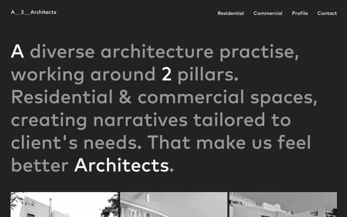 A2architects website preview