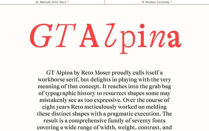 GT Alpina website preview