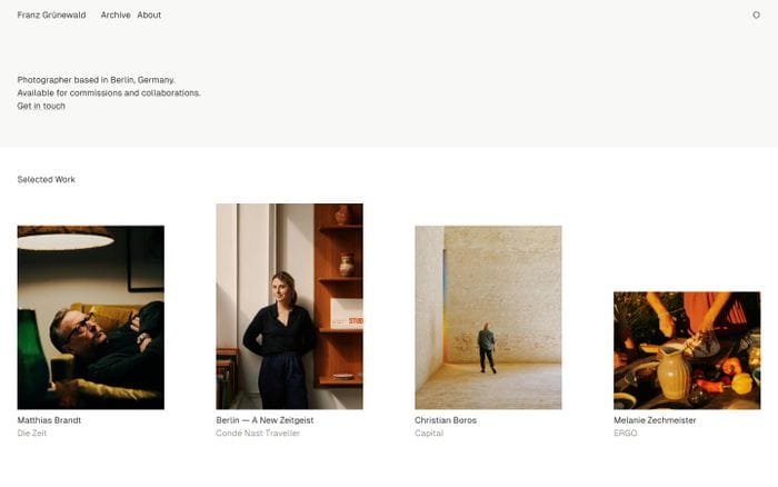 Franz Grünewald website preview