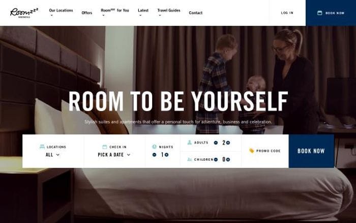 Roomzzz website preview