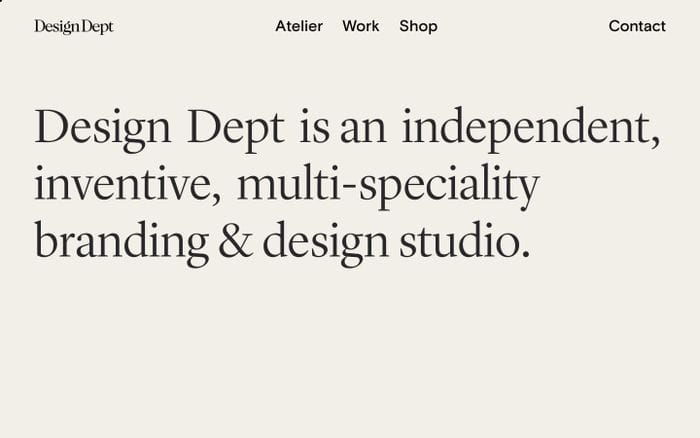 Design Dept website preview