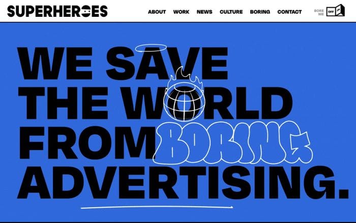 Superheroes website preview