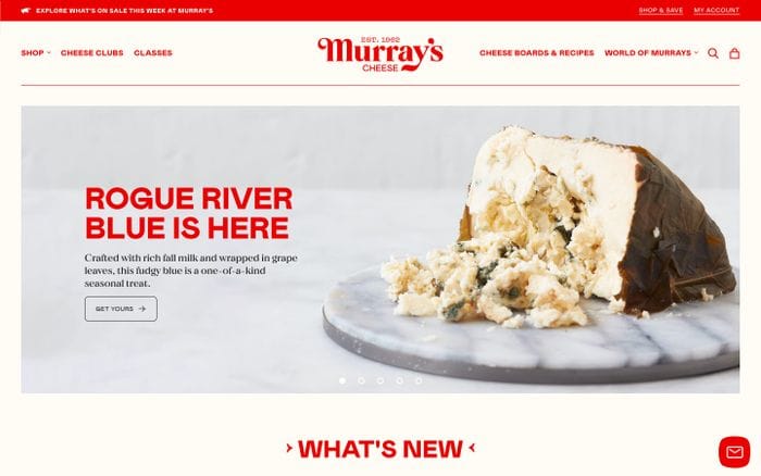 Murray's Cheese website preview