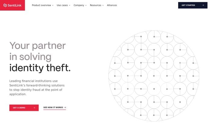SentiLink website preview