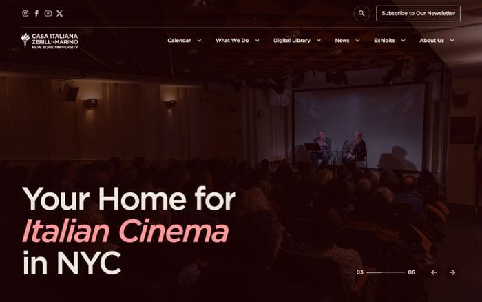 Casa Italiana Zerilli website preview