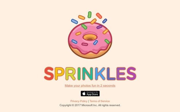 Sprinklesapp website preview