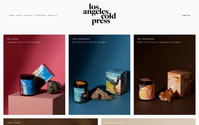 Los Angeles Cold Press website preview