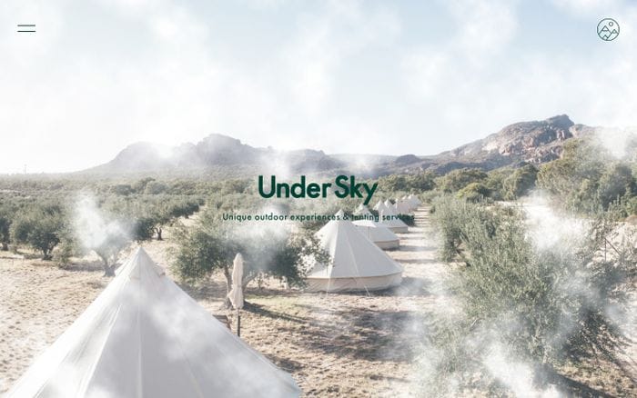 Under Sky: Sperry tent hire and glamping accommodation website preview