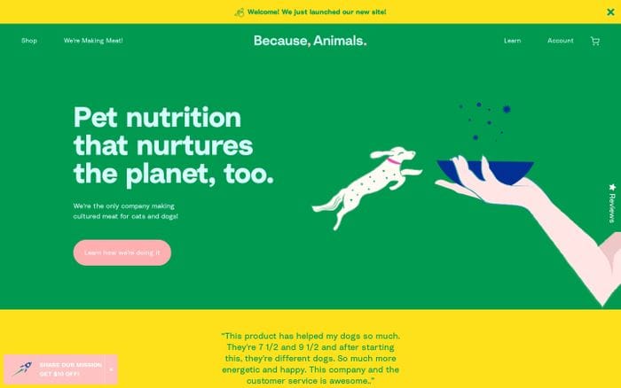 Because Animals website preview