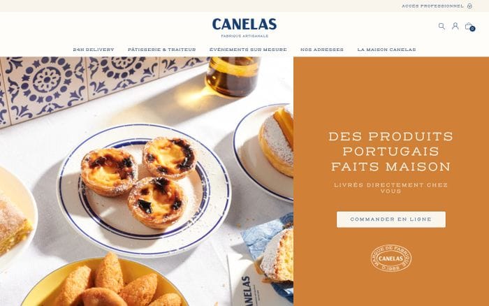Canelas website preview