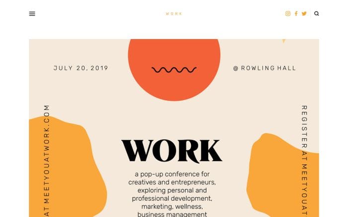 W O R K website preview