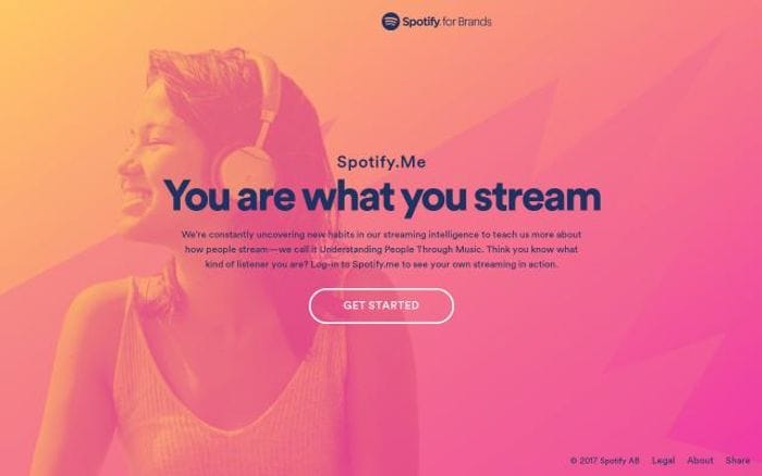 Spotify website preview