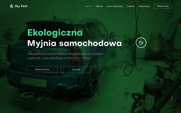 Ręczna myjnia samochodowa : Auto detailing : Pranie i czyszczenie tapicerki : Woskowanie, korekta i zabezpieczenie lakieru powłoką ceramiczną Gdańsk-Oliwa : SkyPark website preview