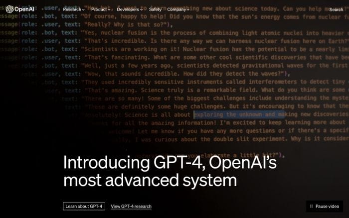 OpenAI website preview
