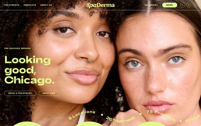SpaDerma website preview
