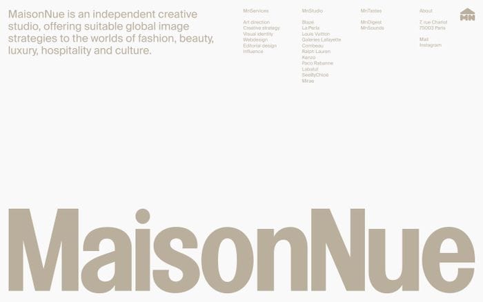 MaisonNue website preview