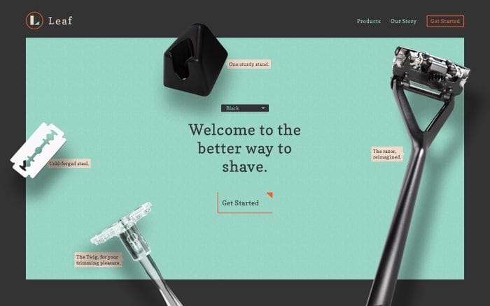  Leaf Shave website preview