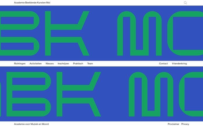 Startpagina - Academie Beeldende Kunsten Mol website preview