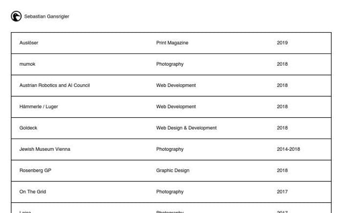 Gansrigler website preview