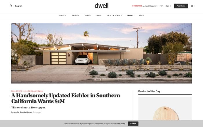 Modern living, home design ideas, inspiration, and advice. - Dwell website preview