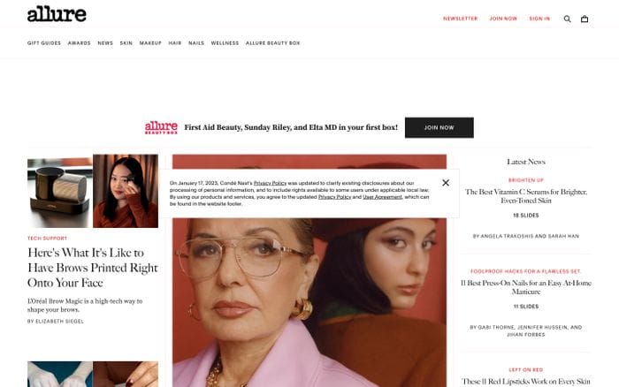 Allure website preview