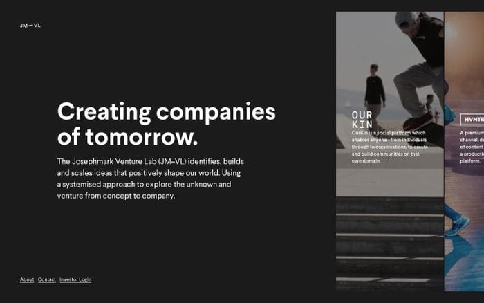 Josephmark Venture Lab website preview