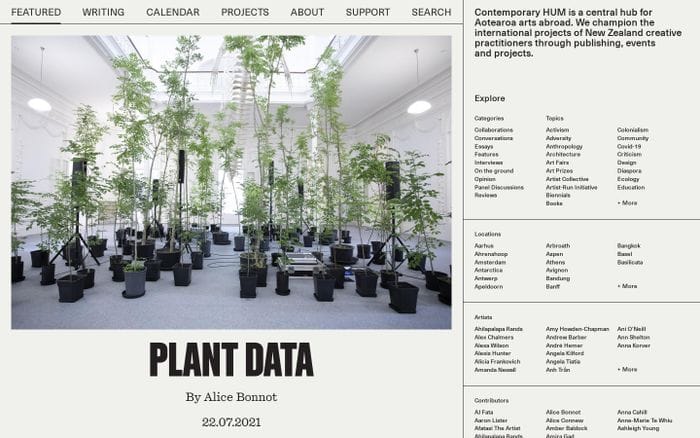 Contemporary Hum website preview