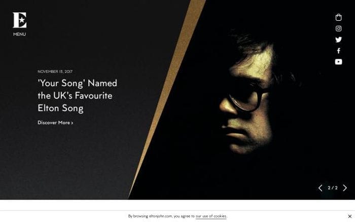 Eltonjohn website preview