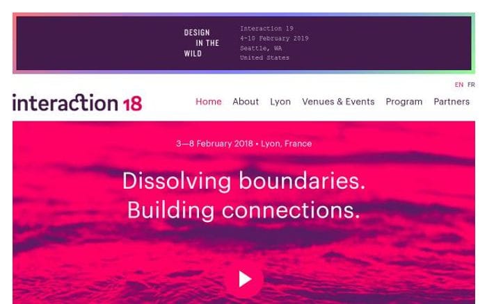 Interaction18 website preview