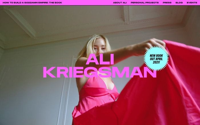 Ali Kriegsman website preview