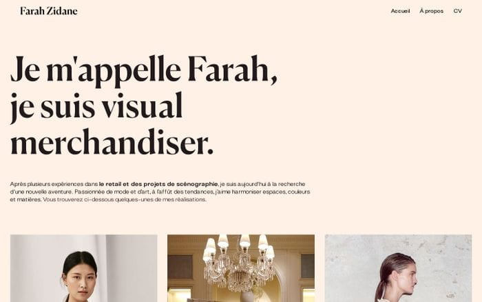 Farah Zidane website preview