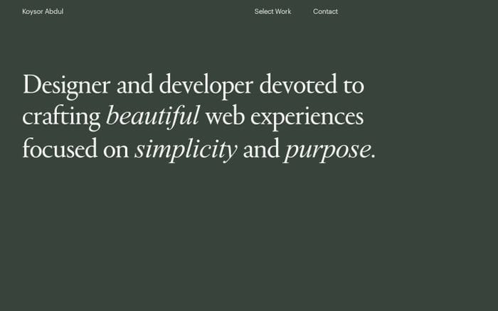 Koysor Abdul website preview