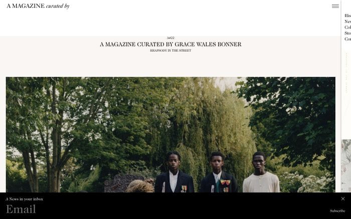 A Magazine Curated By website preview
