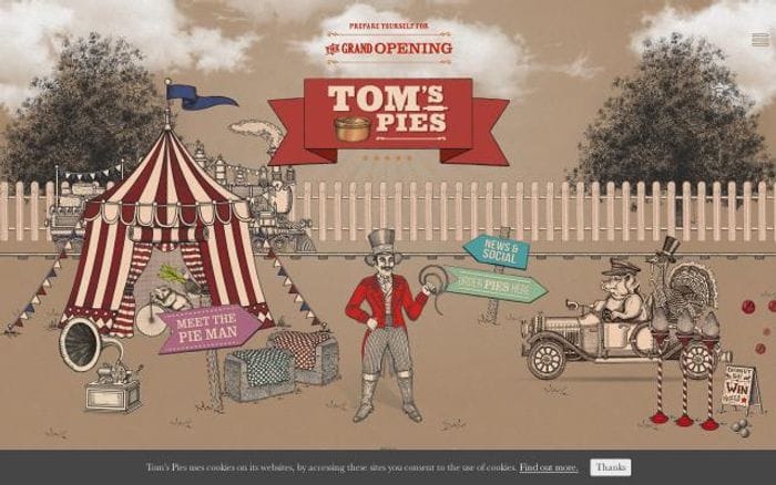 Toms-pies website preview