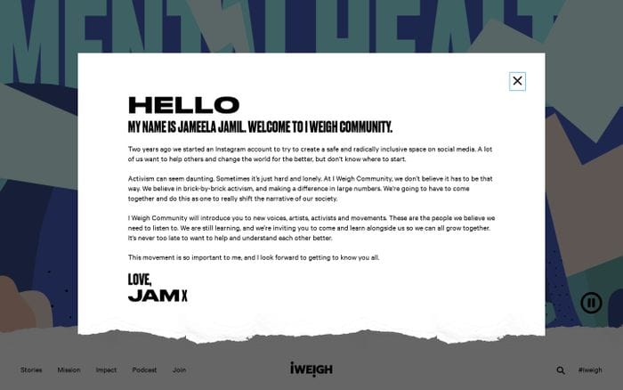 I Weigh Community website preview
