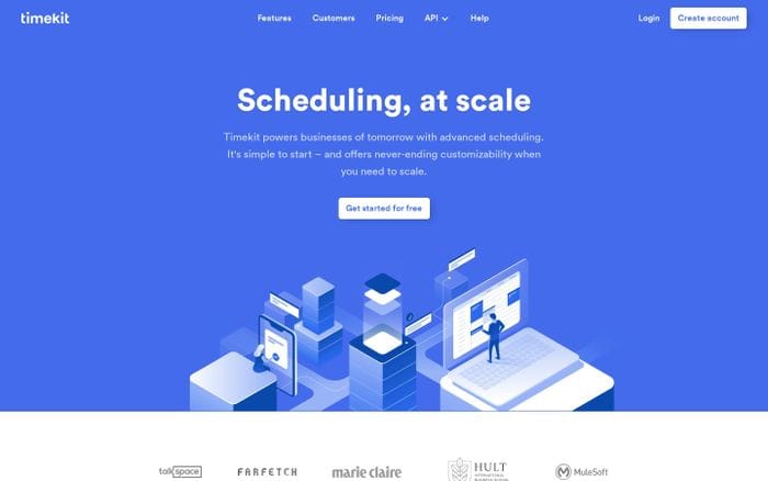 Scheduling is easy with Timekit website preview