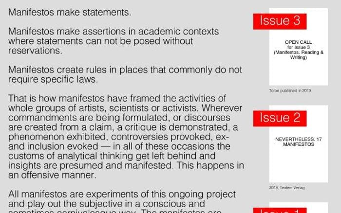 Manifestos website preview