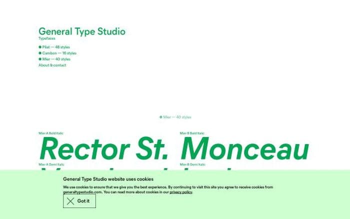 Generaltypestudio website preview